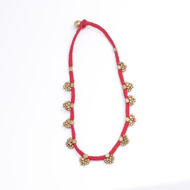 Hand Crafted Metal & Thread Necklace