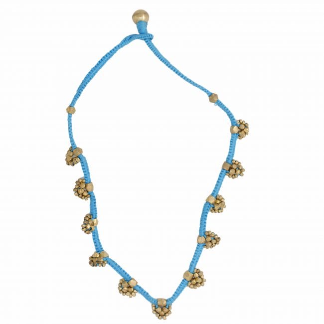 Hand Crafted Brass Metal & Thread Necklace
