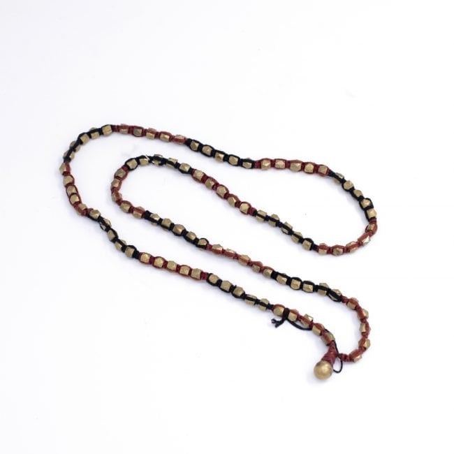 Handcrafted Multi Brass Beads and Thread Necklace For Women