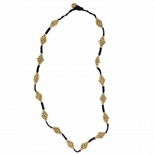 Hand Crafted Brass Metal & Thread Necklace
