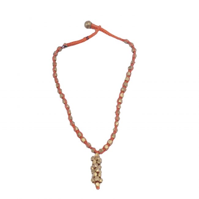 Handmade Brass Metal Yellow Chain Shaped Necklace From Odisha