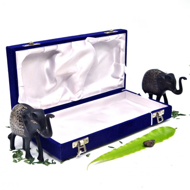Bidri work Silver Tarkashi Elephant Pair