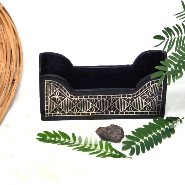 Bidri work Silver Tarkashi Card Holder