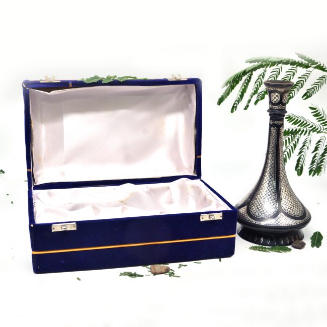 Bidri work Silver Tarkashi Shahnayi Vase