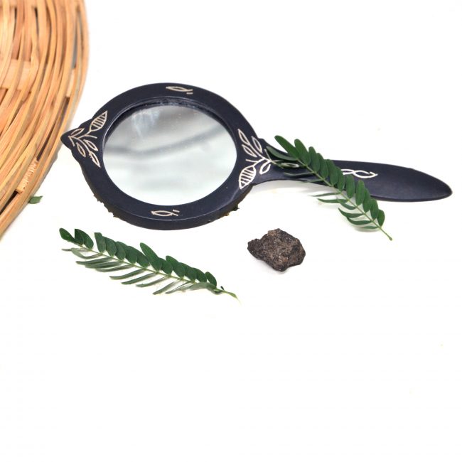 Bidri work Silver Tarkashi Hand Mirror