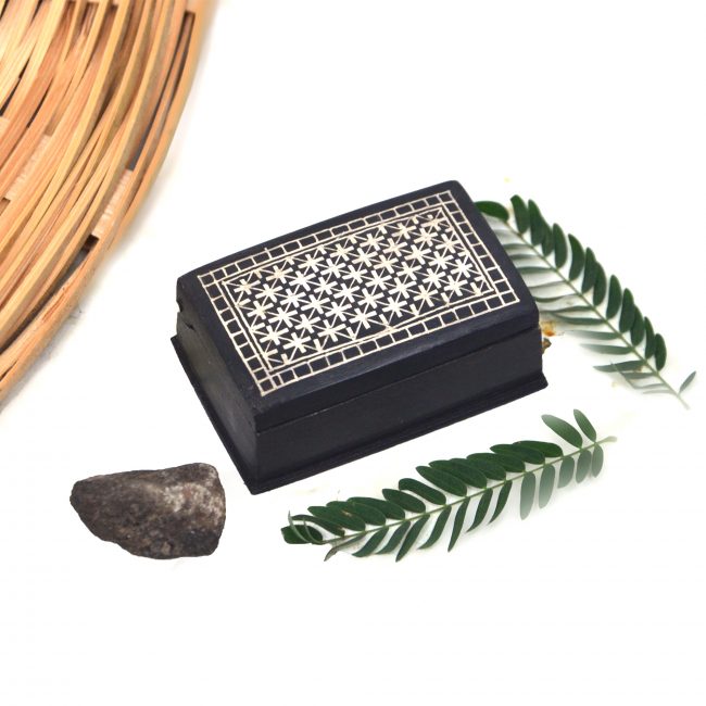Bidri work Silver Tarkashi Ring Box