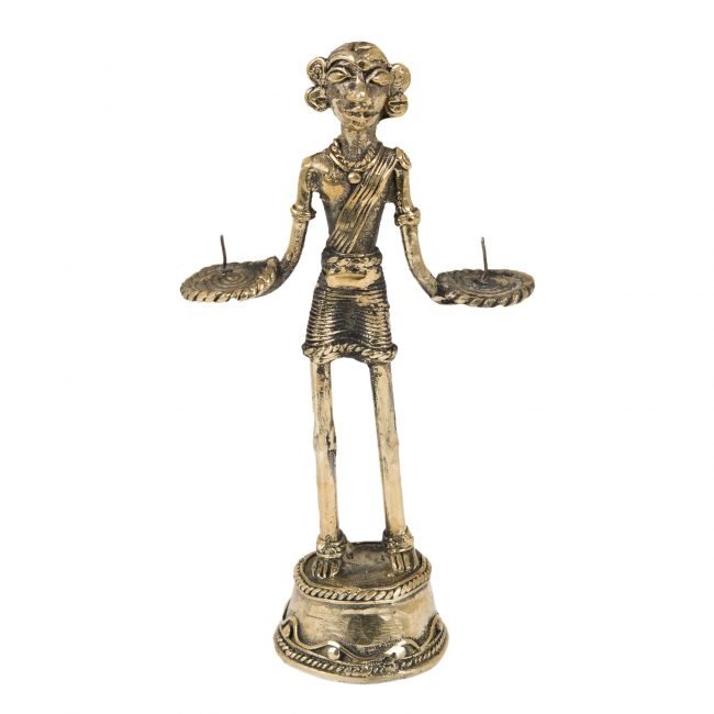 Candle Stand Human Motif-Dokra