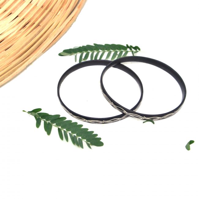 Bidri work Silver Tarkashi Pair of Bangles