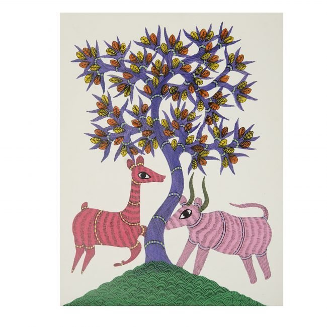 Handmade tribal Gond paper paintings