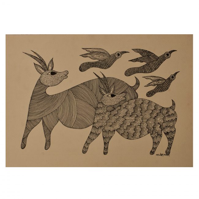 Handcrafted Gond Paper Painting