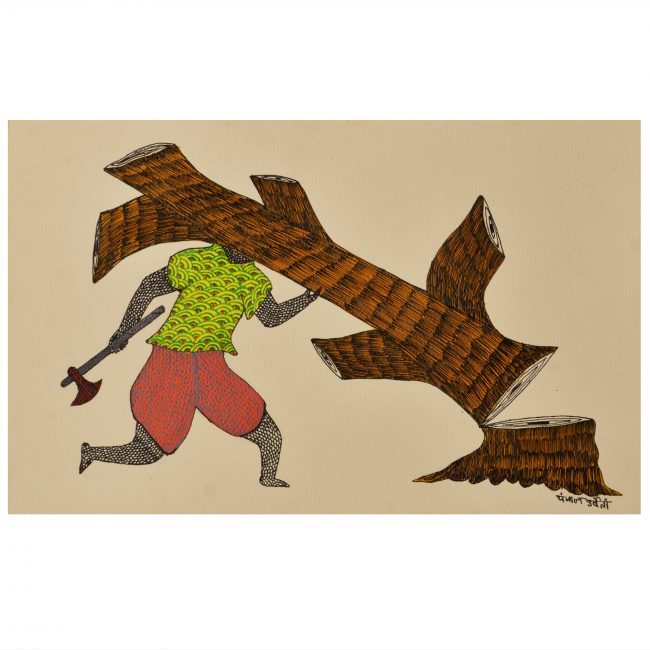 Handcrafted Gond Paper Painting