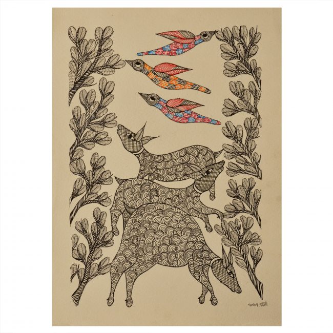 Handcrafted Gond Paper Painting