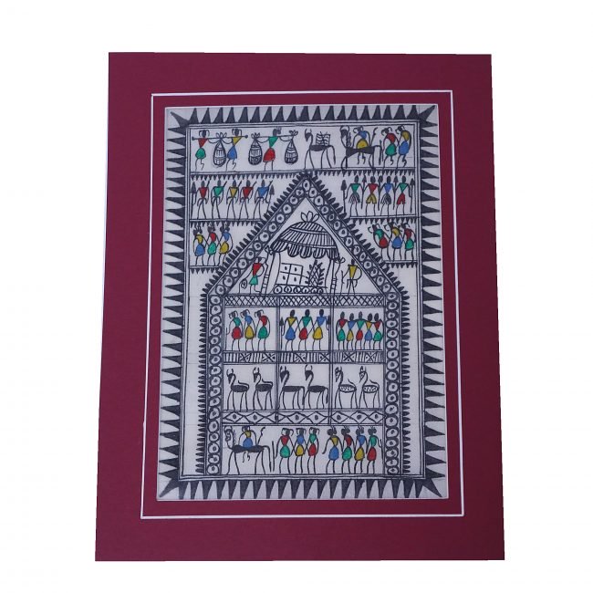 Handcrafted Saura Tussar Mount Painting