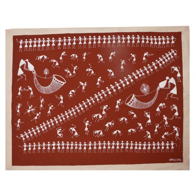 Handcrafted Warli Cloth Painting