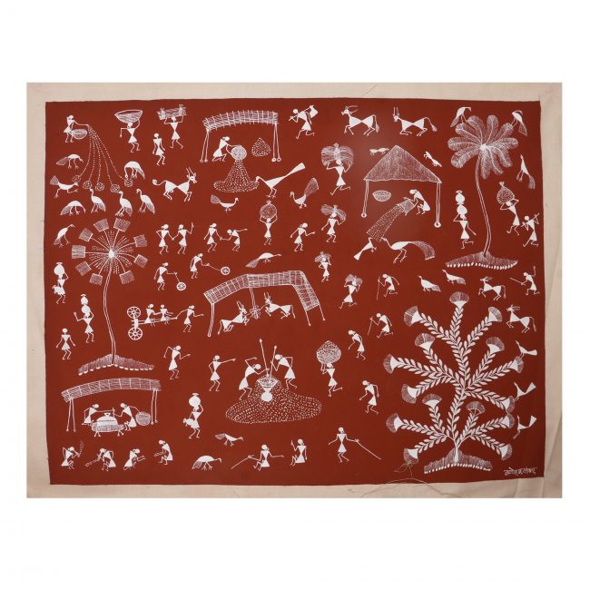 Handcrafted Warli Cloth Painting