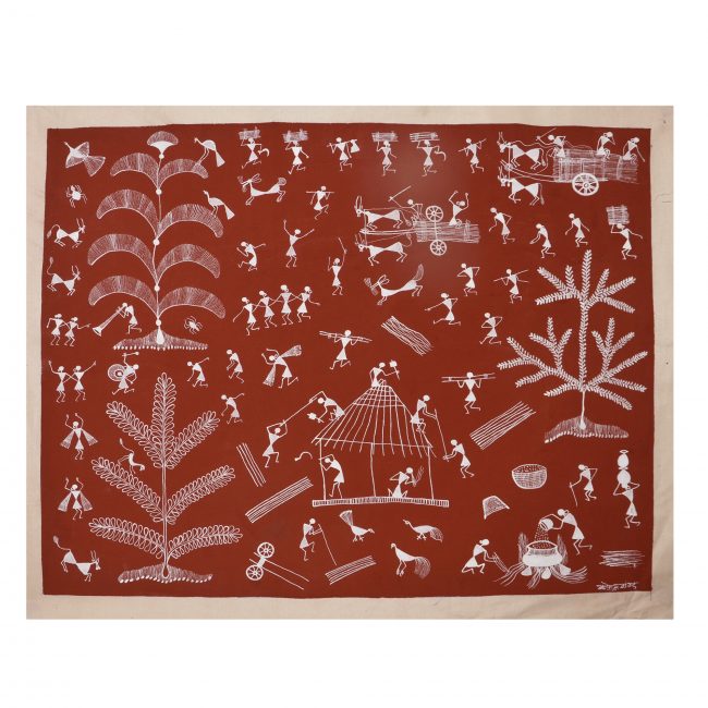 Handcrafted Warli Cloth Painting
