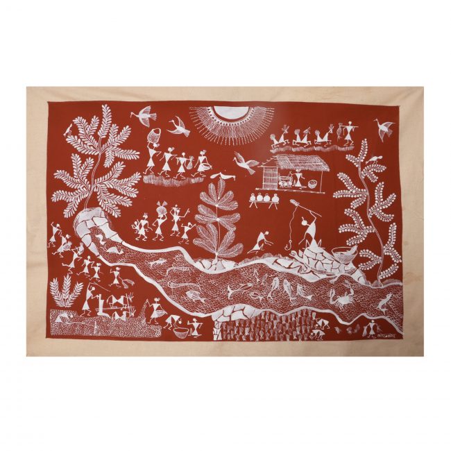 Handcrafted Warli Cloth Painting