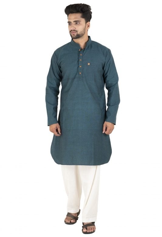 Peacock Green Mangalgiri Kurta Pyjama