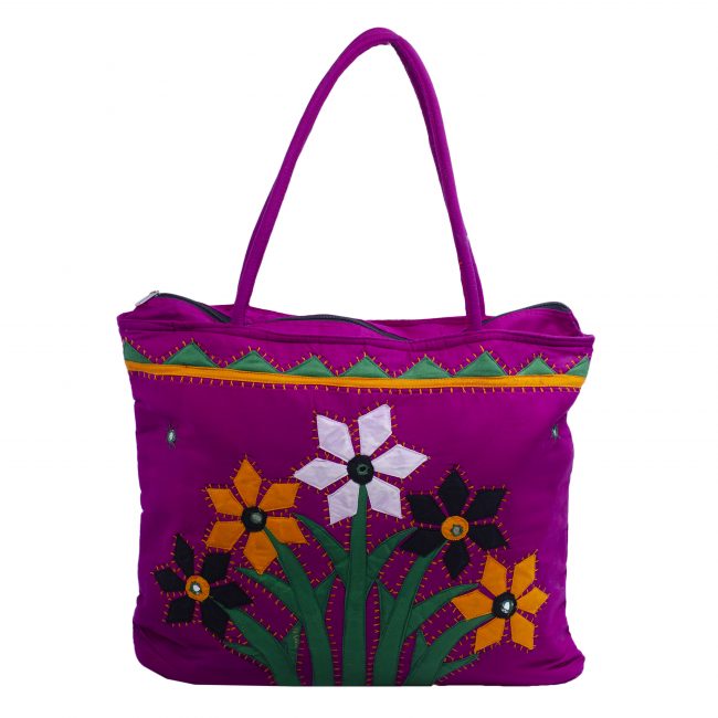 Cotton Pink Large Size Handmade Tote Handbag