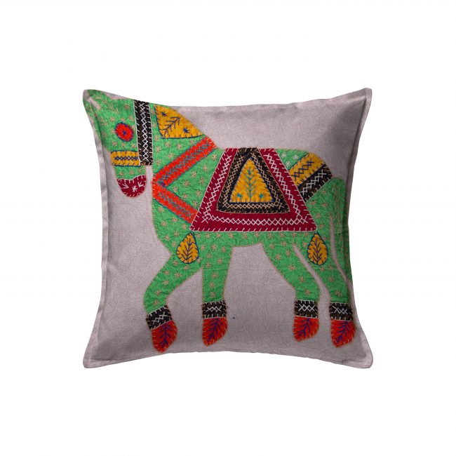 Handcrafted Cotton Grey Cushion Cover