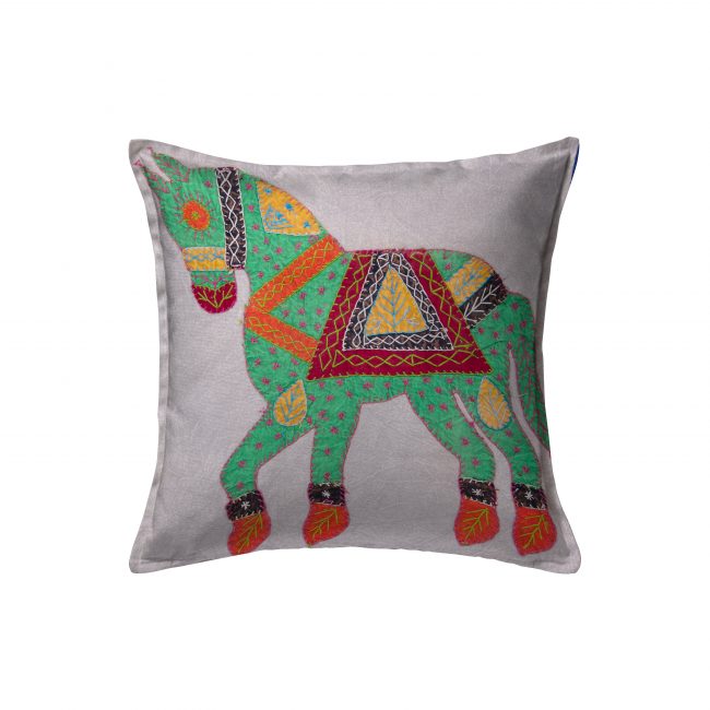 Handcrafted Cotton Grey Cushion Cover