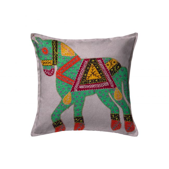 Handcrafted Cotton Grey Cushion Cover