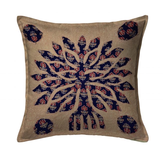 Handcrafted Cotton Brown Cushion Cover