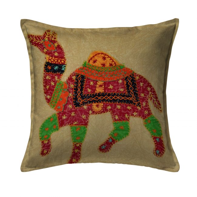 Handcrafted Cotton Brown Cushion Cover