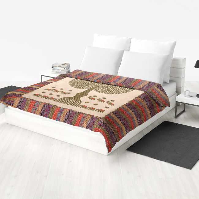 Handwoven Cotton Multicolor Bed Cover