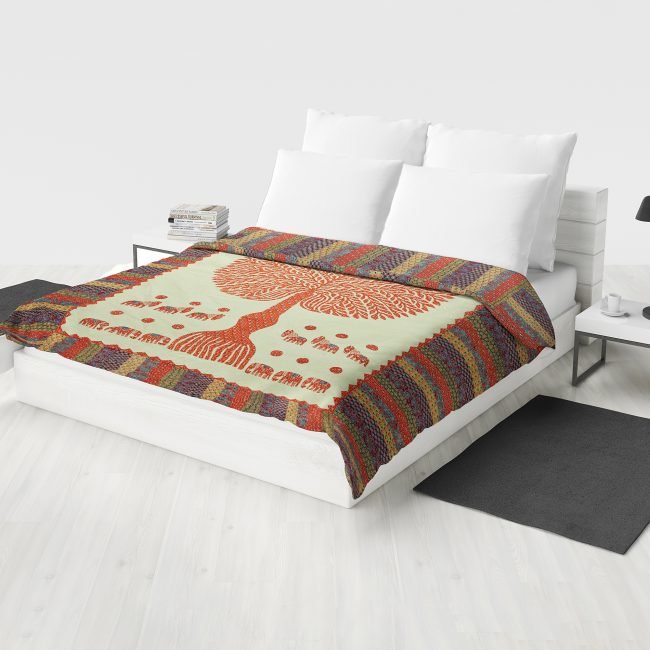Handwoven Cotton Multicolor Bed Cover