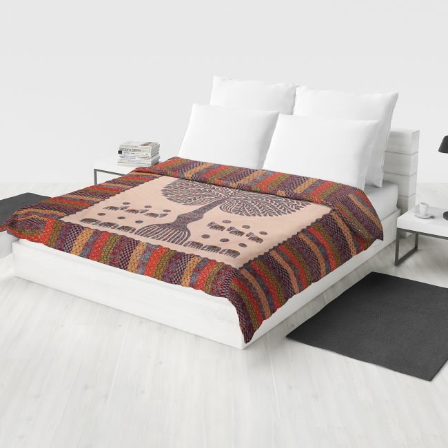 Handwoven Cotton Multicolor Bed Cover