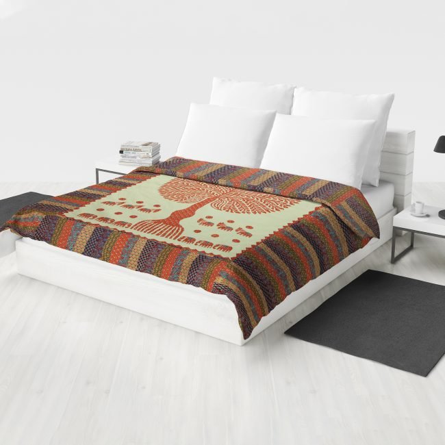 Handwoven Cotton Multicolor Bed Cover