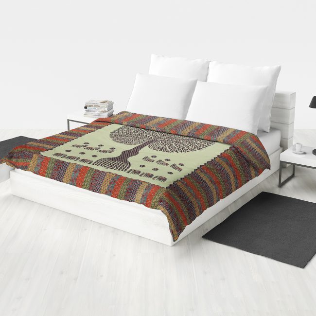 Handwoven Cotton Multicolor Bed Cover
