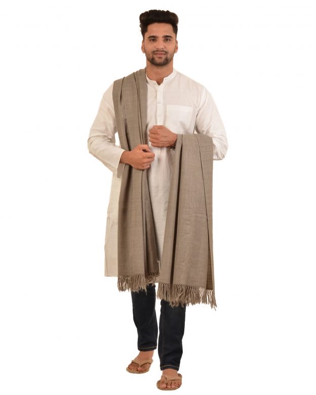 Mens Handwoven Woolen Grey Freesize Shawl