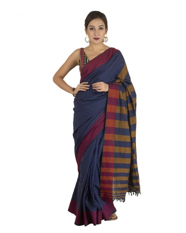 Handmade Multcolor Cotton Rabha Saree