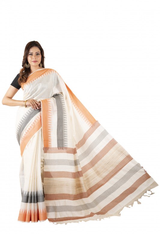 Tassar Slub Muga Saree with Blouse (West Bengal)