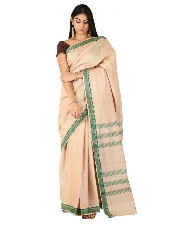 Linen Zari Light Pink Tribal Traditional Party Wear Saree