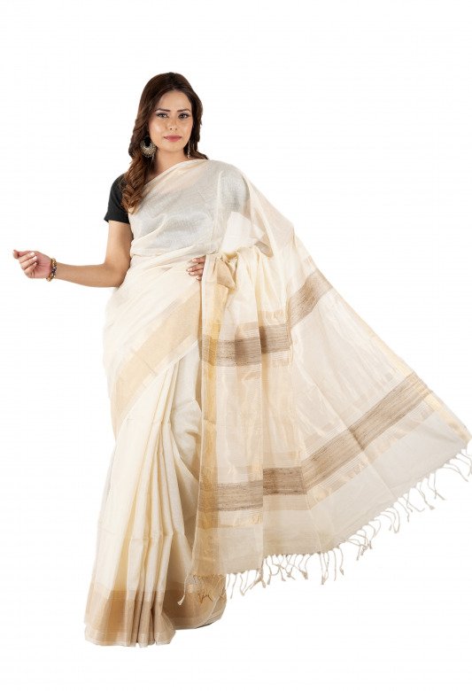 Tassar Slub Muga Saree with Blouse (Maharashtra)