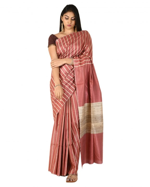 Pure Cotton Zari Red Tribal Traditional Party Wear Saree