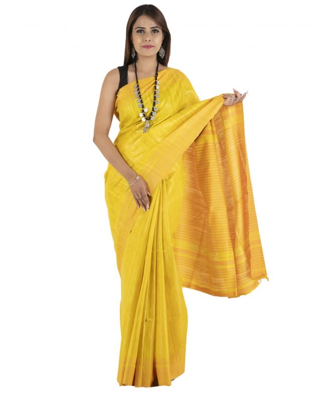 Handmade Yellow Silk Saree