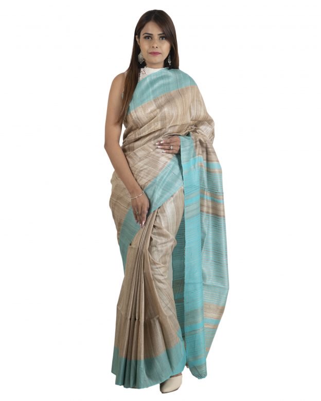 Beige Silk Saree