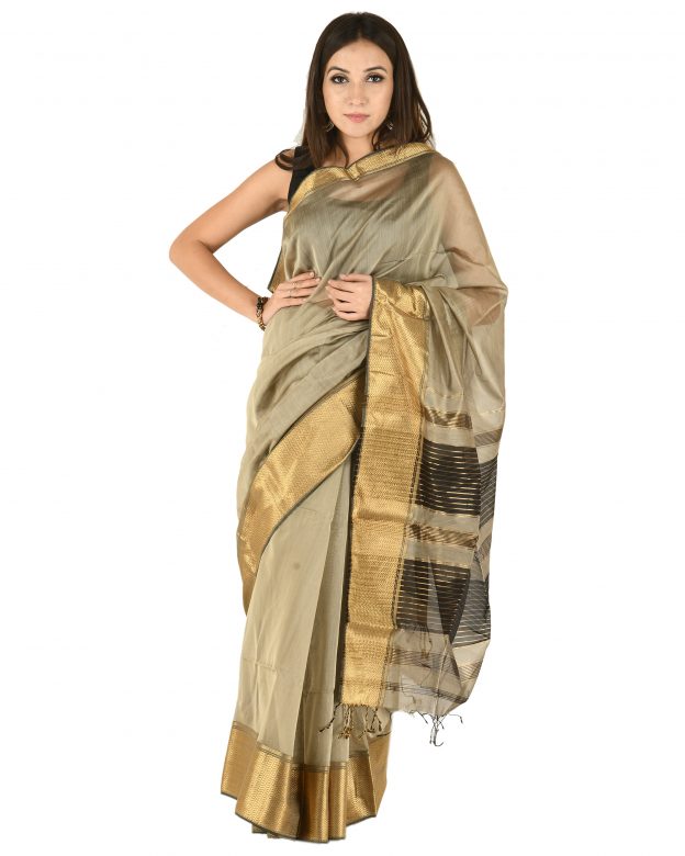 Mahseshwari Cotton Multicolor Handcrafted Zari Patta Rassa Design Saree