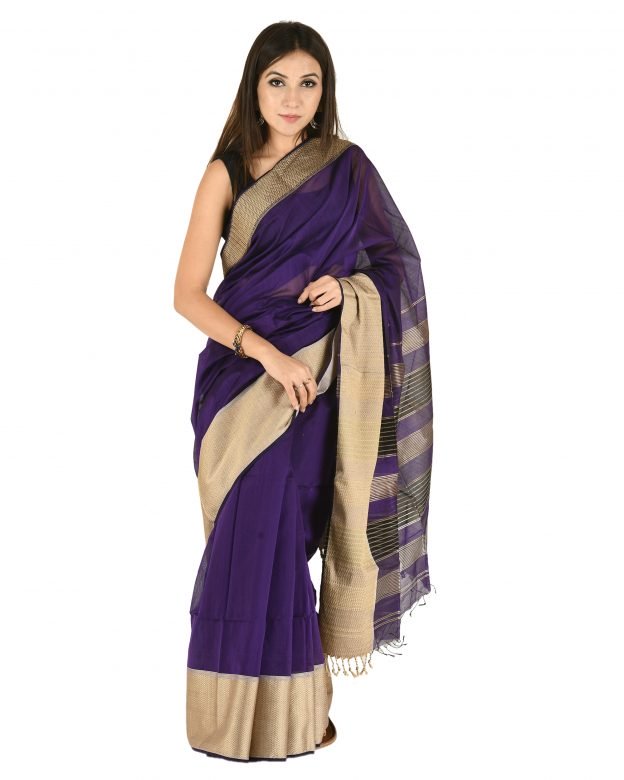 Mahseshwari Cotton Multicolor Handcrafted Zari Patta Rassa Design Saree