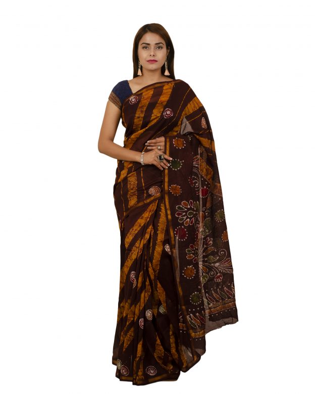 Art Silk Zari Multicolor Tribal Traditional Party Wear Saree