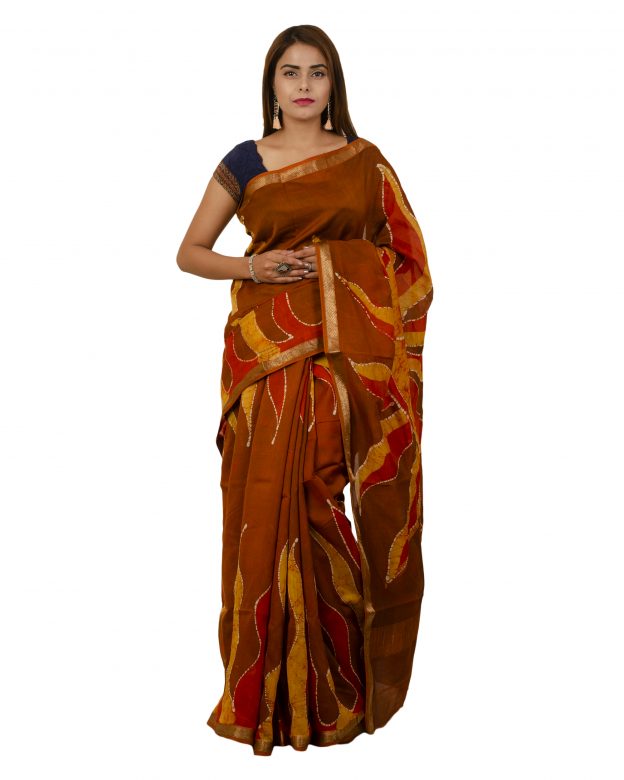 Art Silk Zari Multicolor Tribal Traditional Party Wear Saree
