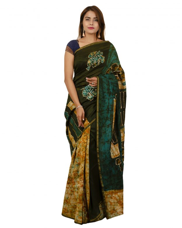 Art Silk Zari Multicolor Tribal Traditional Party Wear Saree