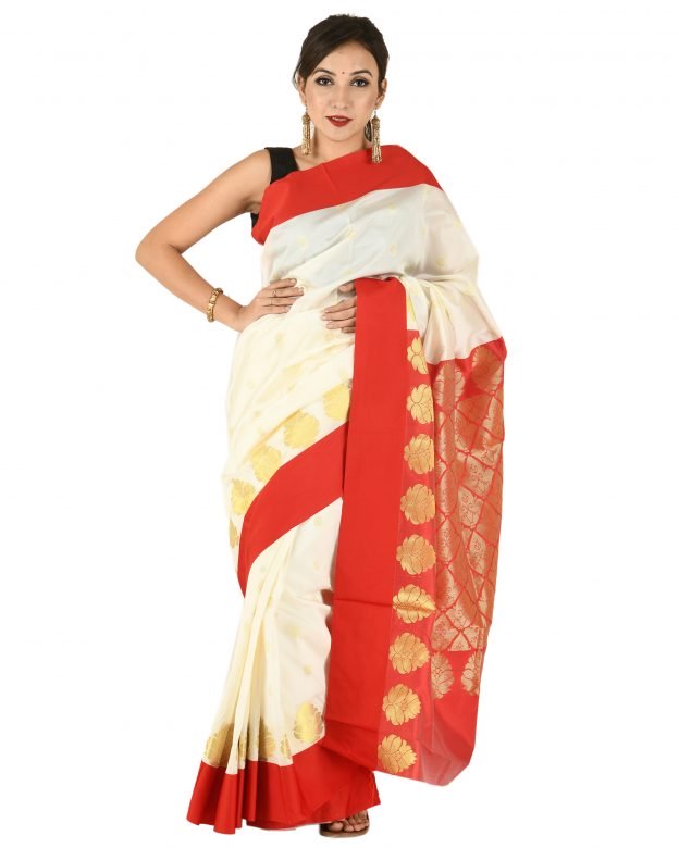 Handloom Cotton Multicolor Jari Work Saree