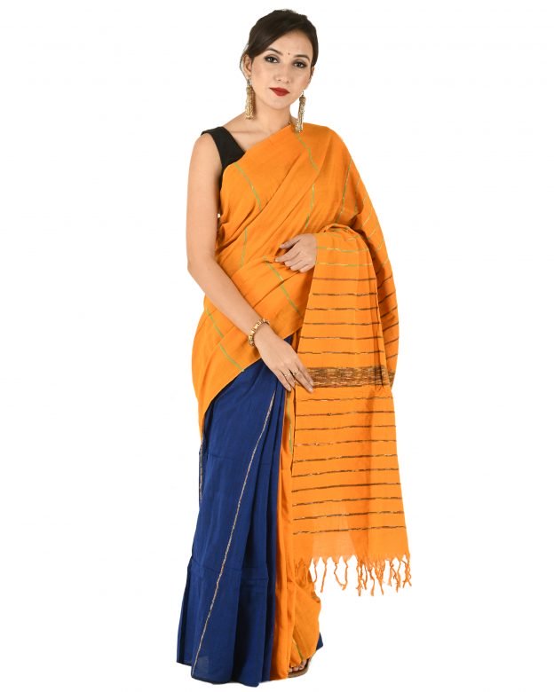 Handloom Multicolor Cotton Khesh Saree