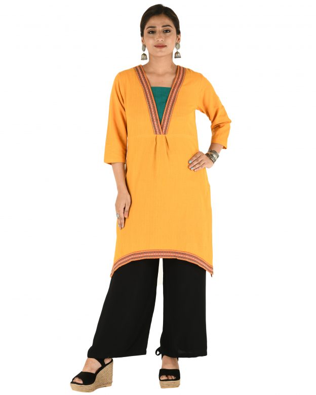 Handwoven Cotton Regular Fit Casual Kurti