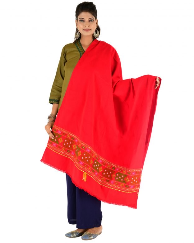 Women's Woolen Multicolor Free Size Saipikhup Shawl